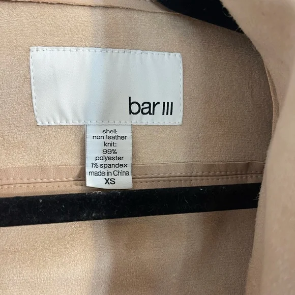 BAR III BAR 111 Slouchy Blush leather & suede Jacket Blazer Moto Sz XS - Picture 2 of 9